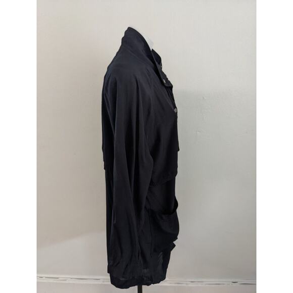 Something Else by Natalie Wood Size 8 Zip Up Shacket Jacket Shirt Black Pockets - Picture 7 of 11